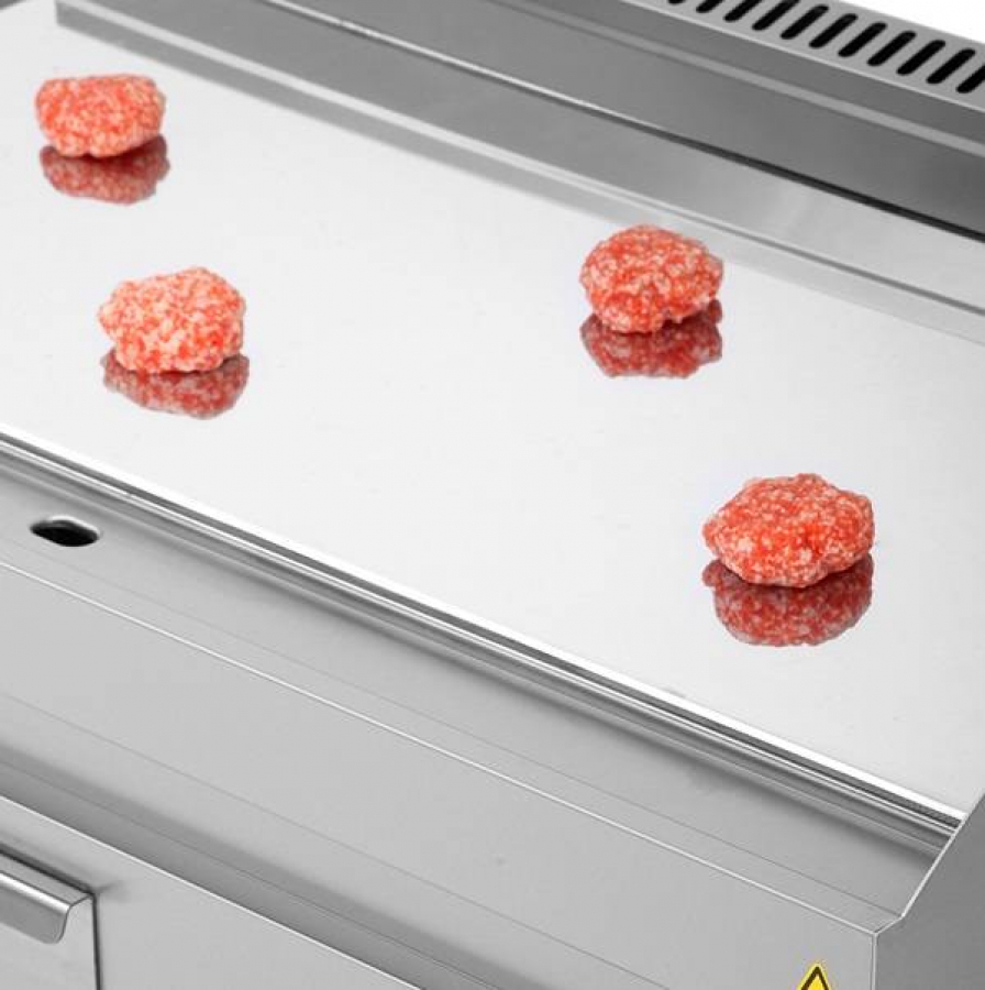 Gas-Bratplatte UNNI-COOKING 650 Chrom Edelstahl Antihaft Gastronomie