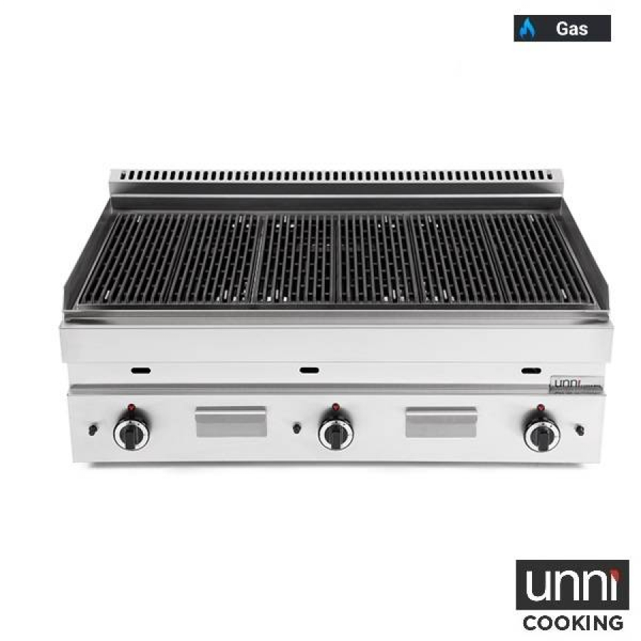 Lavasteingrill UnniCooking 650 LINE – Edelstahlbrenner, Lavasteine