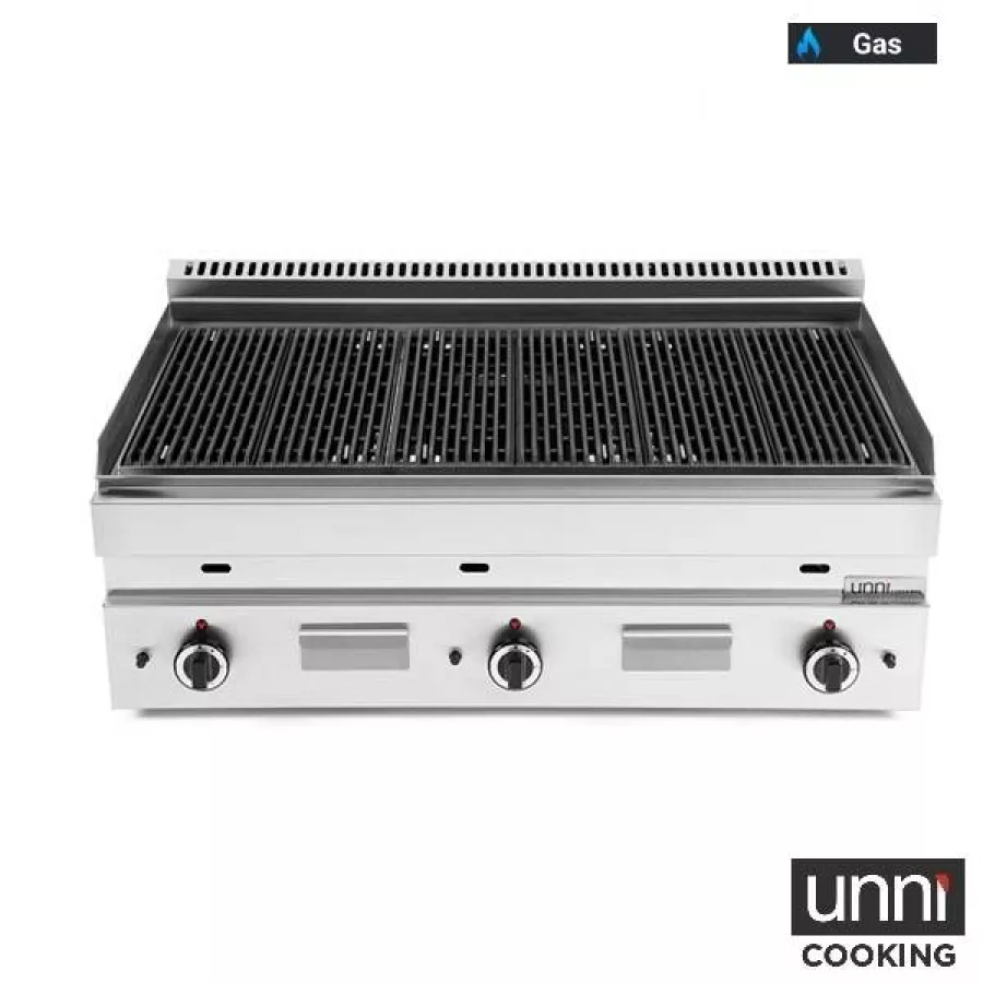 Lavasteingrill 650 LINE – Edelstahlbrenner, Lavasteine