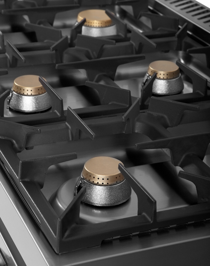 Gasherd Ranges 700 G70C20K – 44kW, 6 Brenner, Türen, Edelstahl