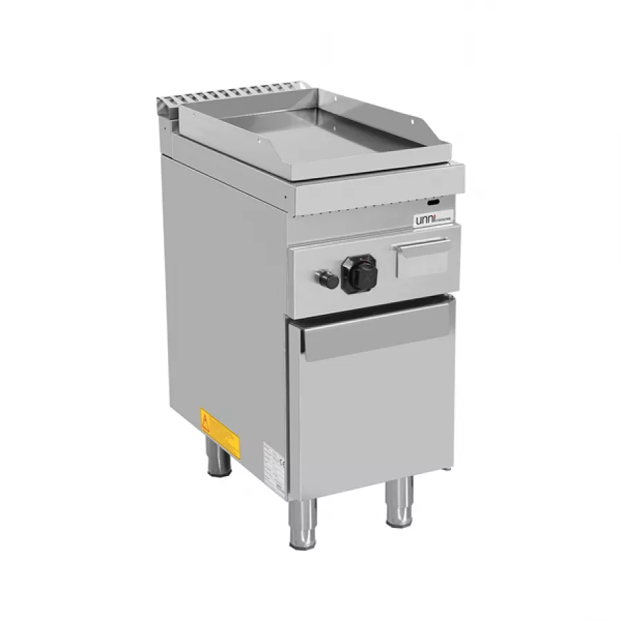 Gas-Grillplatte glatt, Piezo-Zündung, kompakt