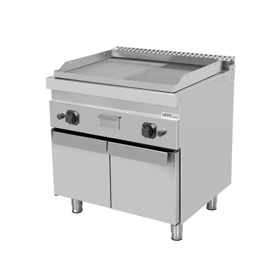 Gasgrillplatte 1/2 glatt 1/2 gerillt piezozündung