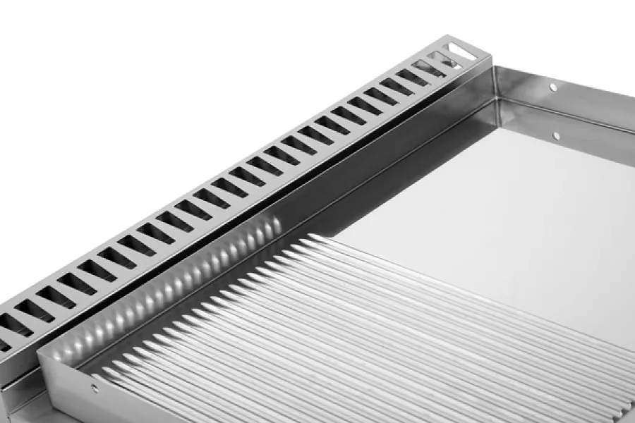 Gas-Grillplatte G70GP20B+GSC halb glatt halb gerillt Chrom