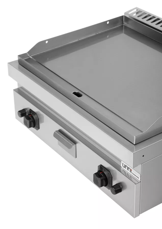 Gas Grillplatte glatt, kompakt, Piezo-Zündung