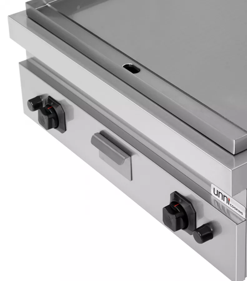 Gas Grillplatte glatt, kompakt, Piezo-Zündung