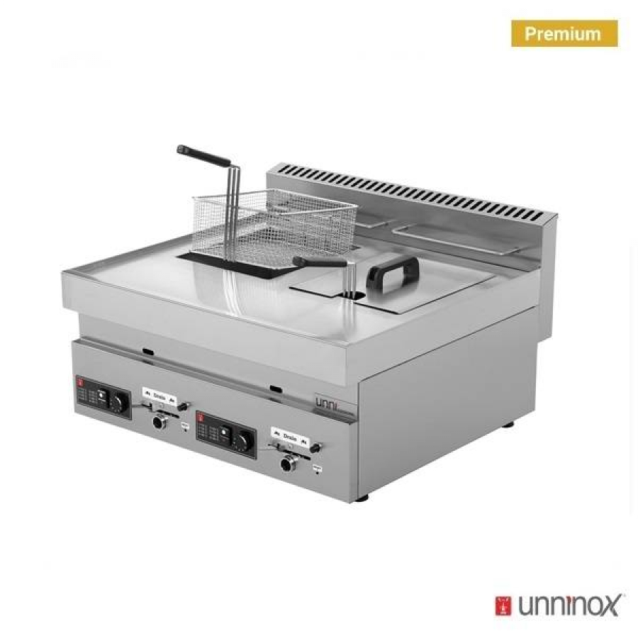 Gas Fritteuse 650 LINE 2x8L Edelstahl – 2x7kW, Profi, Schnell