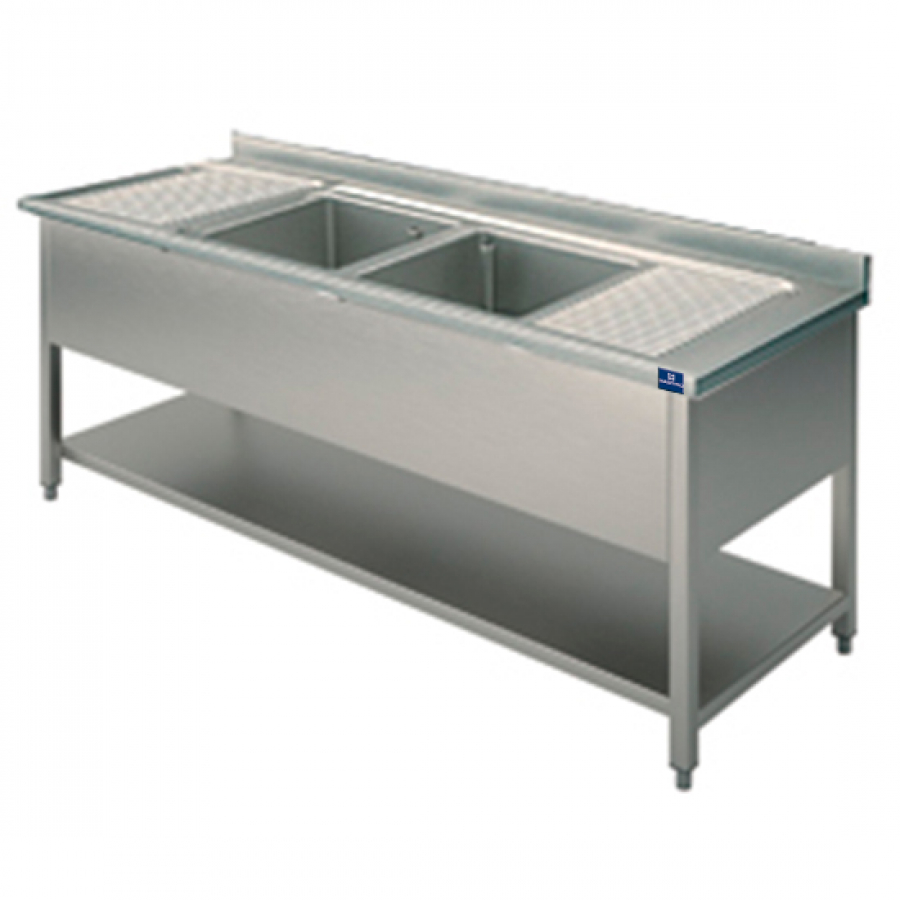 Spoeltafel met tussenbodem | 2000x700 mm