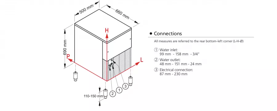 Granulateisbereiter für gepresstes Granulateis | Luftkühlung | 85 kg/24 h