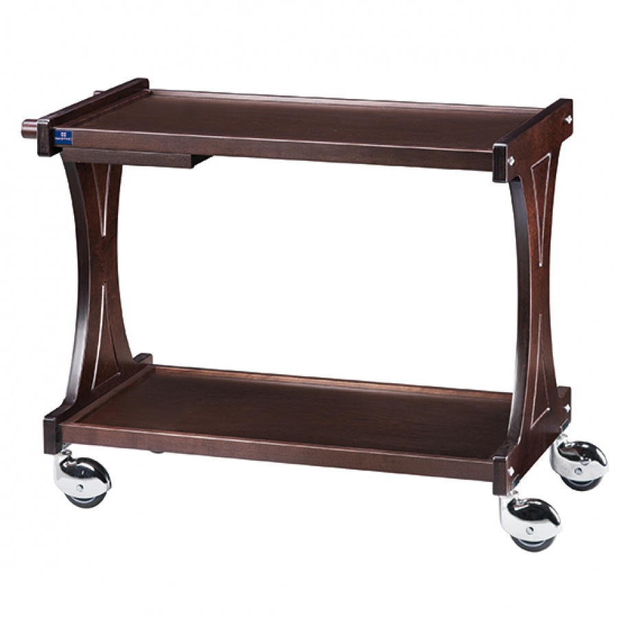 Servicewagen aus Holz mit 2 Ebenen | Wenge