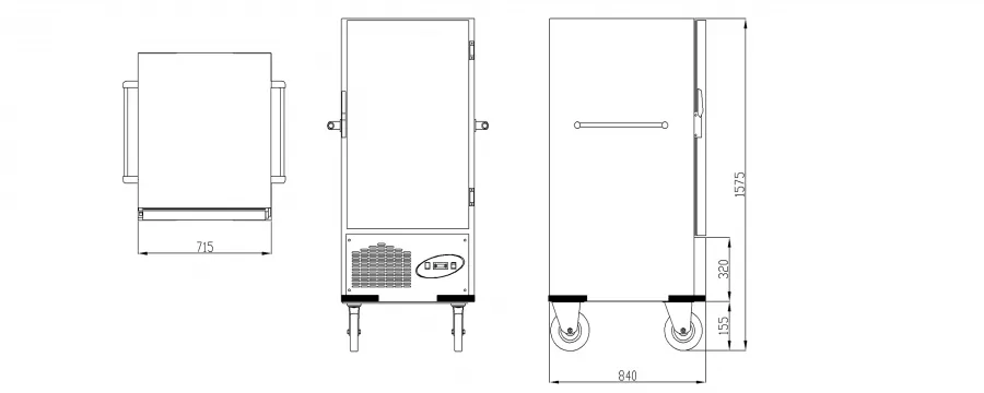 Mastro Edelstahl Kühlschrank für Bleche | 160 cm Hoch