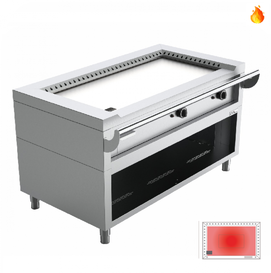 Teppanyaki-Grill Gas 18,4 kW – voll beheizte Kochfläche, Profi-Ausführung