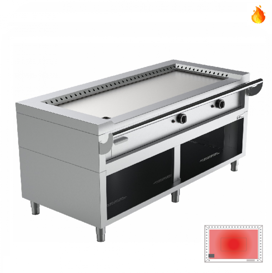 Teppanyaki-Grill Gas 27,6 kW – große Kochfläche, Profi-Ausführung