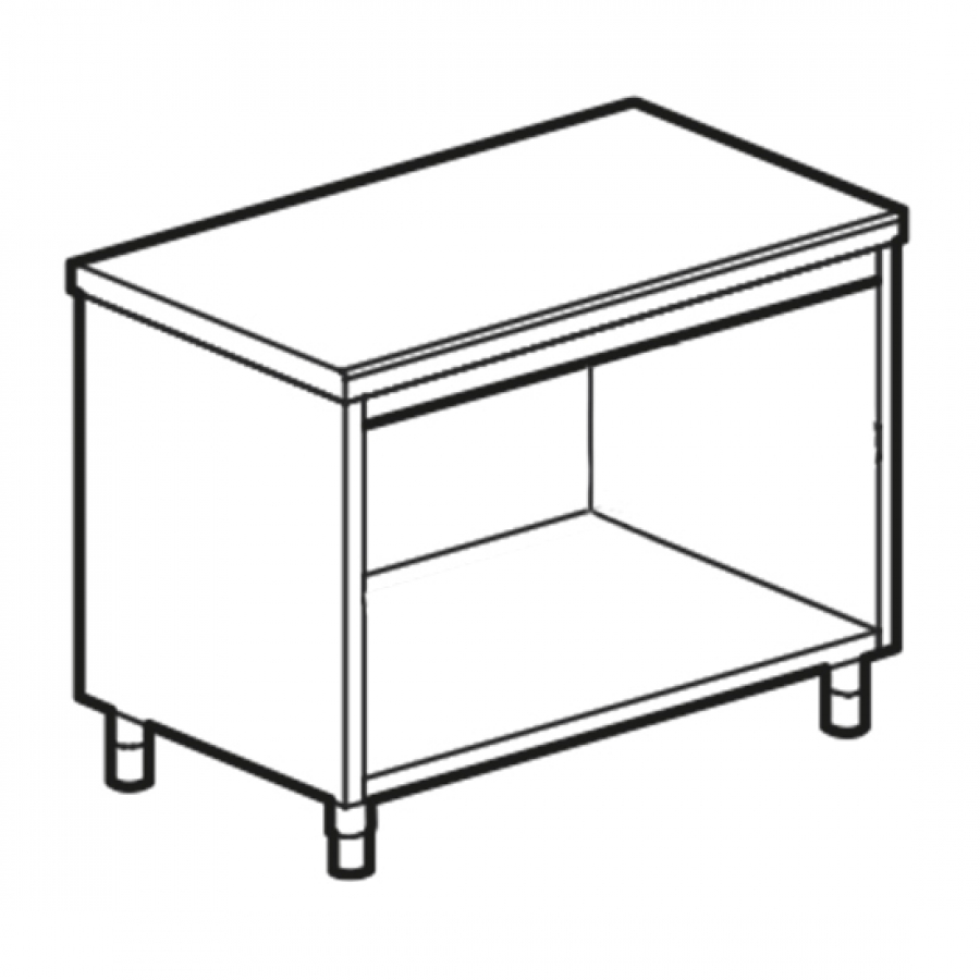 Neutraal element op open kast 3x GN 1/1 - GN bak - Gastro roestvrij staal - Gastrohot