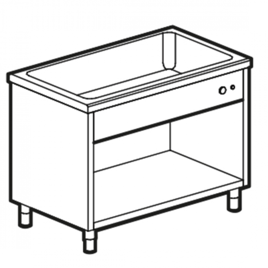 Bainmarie Element auf offenem Schrank 5x GN 1/1 - Gastrohot