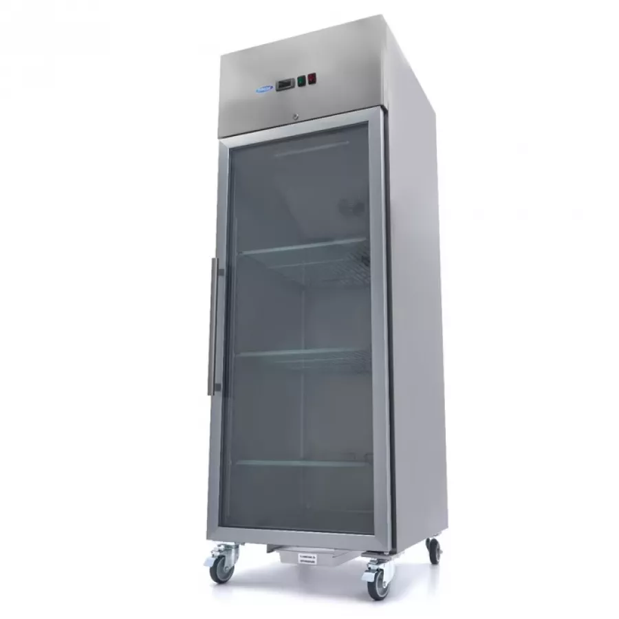 Gastro Kühlschrank - 700 l - 3 Einstellbare Regale (2/1 GN) - Rostfreier Stahl - mit Glastür