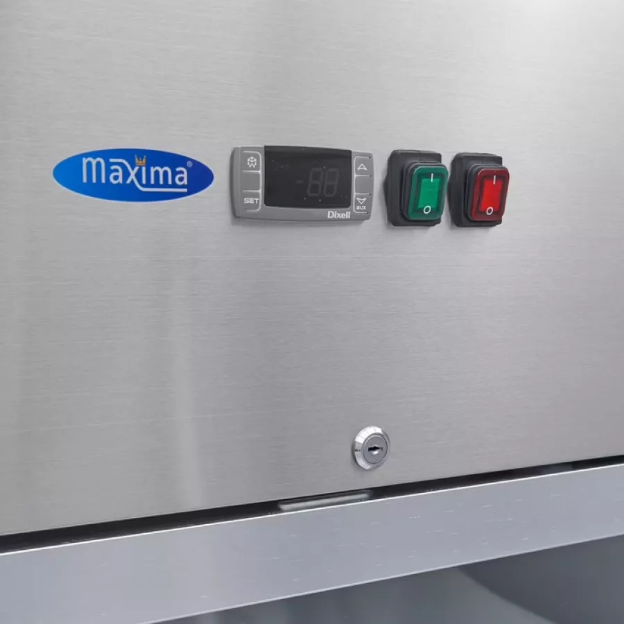 Gastro Gefrierschrank - 600 l - 3 Einstellbare Regale (2/1 GN) - Rostfreier Stahl - mit Glastür