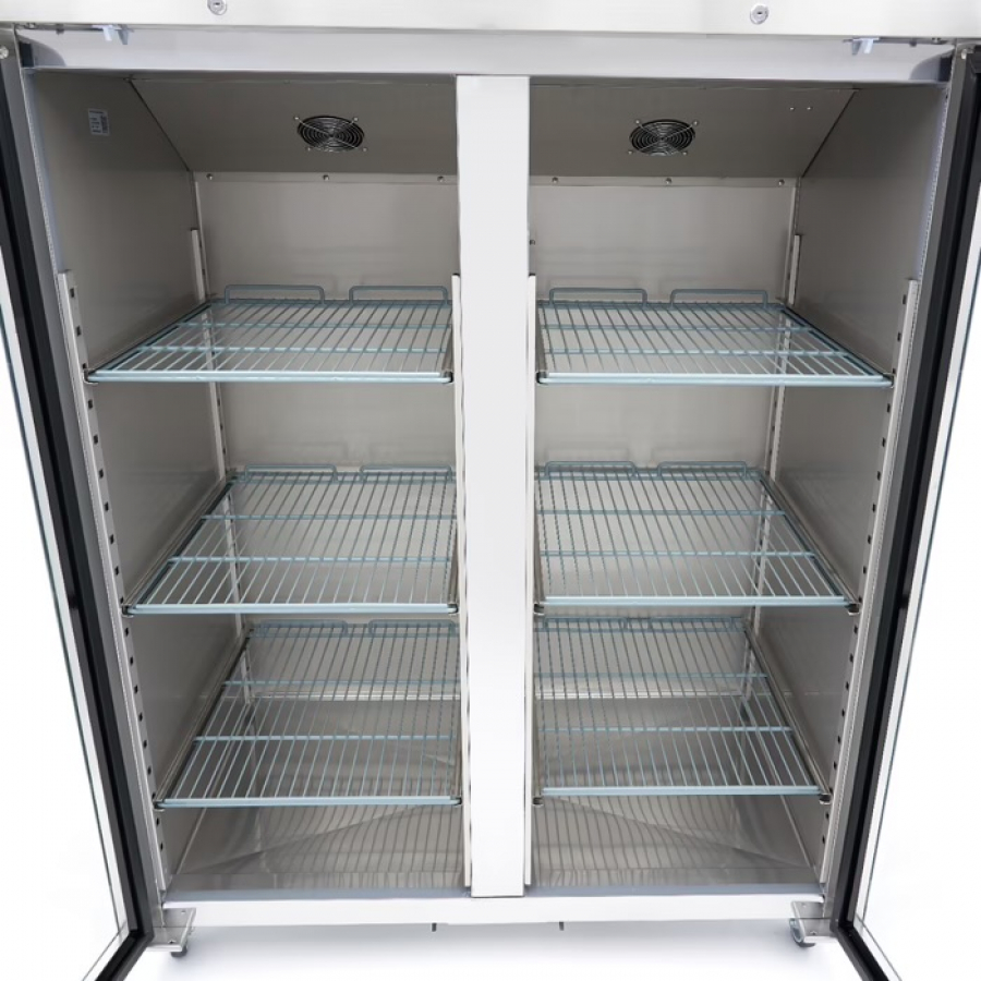 Gastro vrieskast 1200 liter met glazen deur van roestvrij staal
