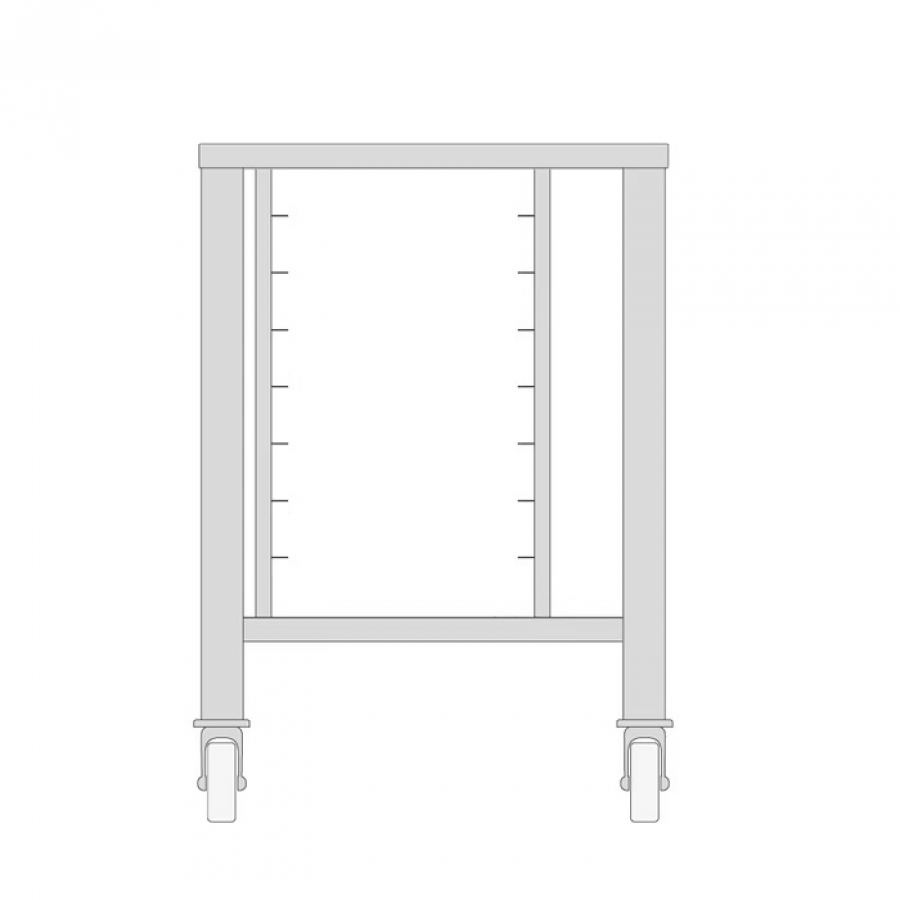 Tafel met wielen voor stoomoven 5X 2/3 GN