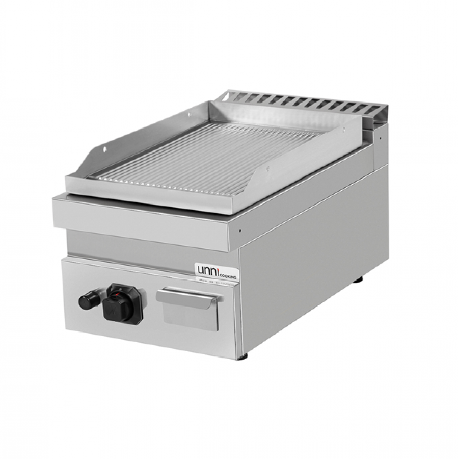 Gas Grillplatte G70GP10B+G gerillt mit Piezo-Zündung, kompakt