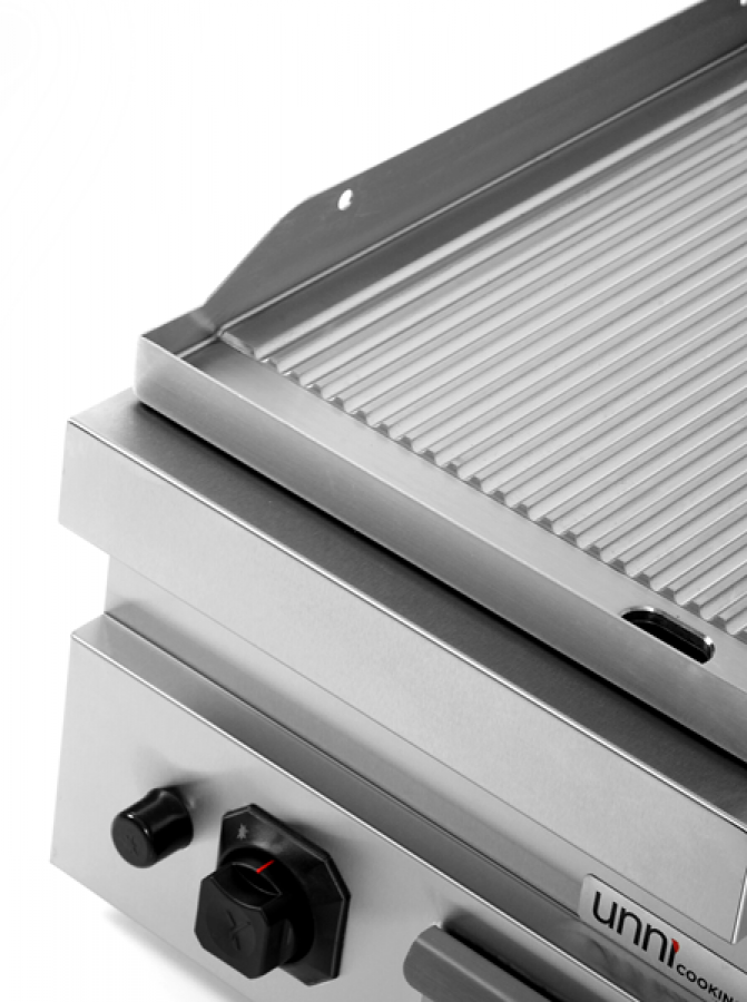 Gas Grillplatte G70GP10B+G gerillt mit Piezo-Zündung, kompakt