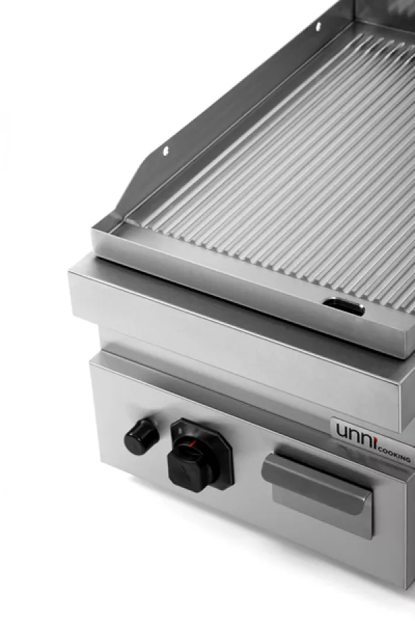 Gas Grillplatte G70GP10B+G gerillt mit Piezo-Zündung, kompakt