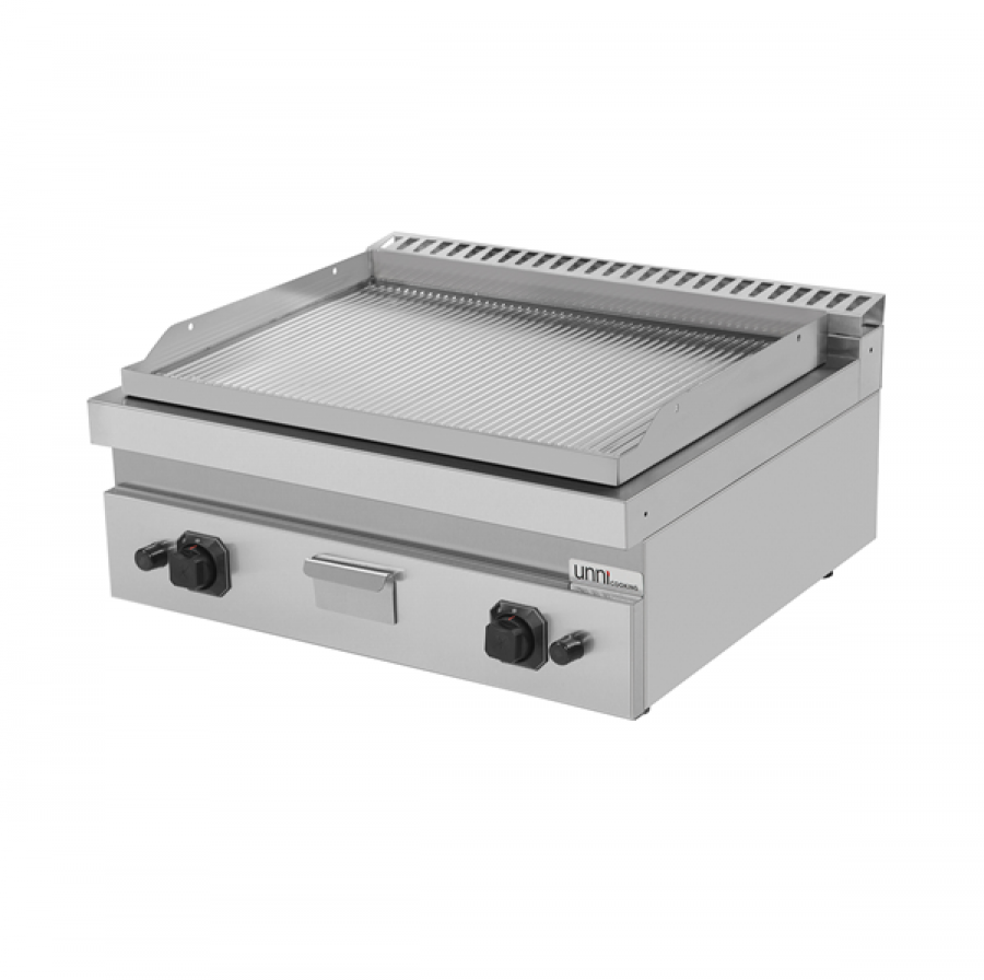 Gas-Grillplatte G70GP20B+G gerillt mit Piezo-Zündung, kompakt