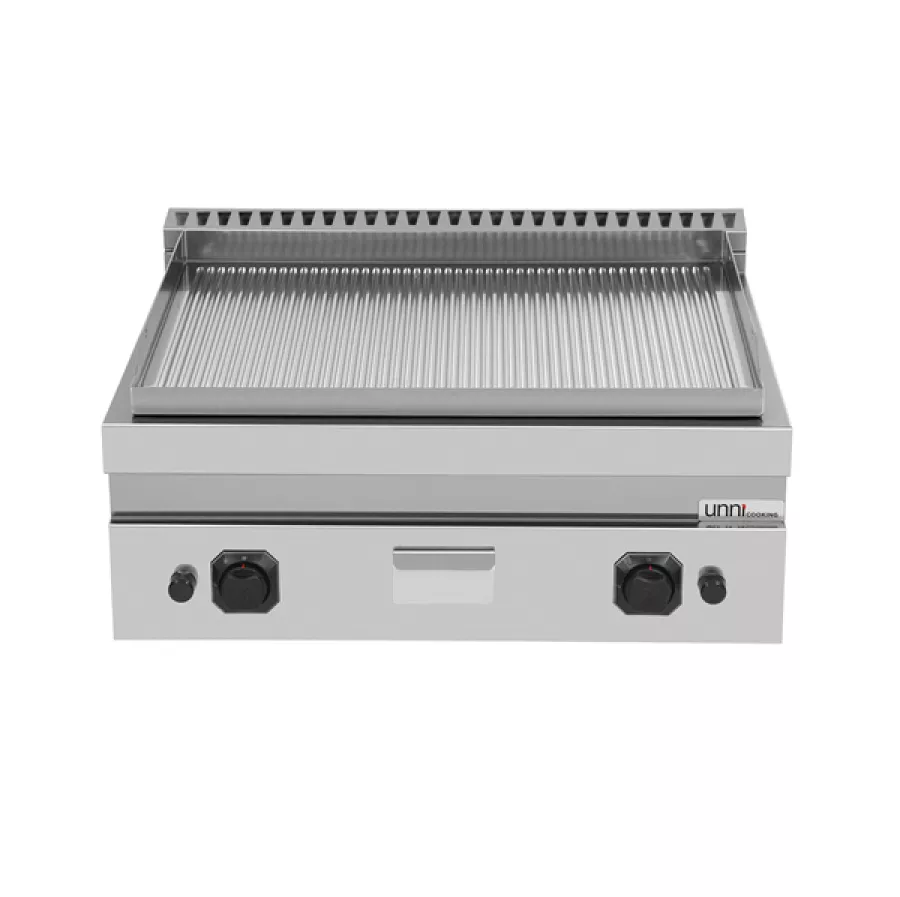 Gas Grillplatte gerillt Chrom piezozündung