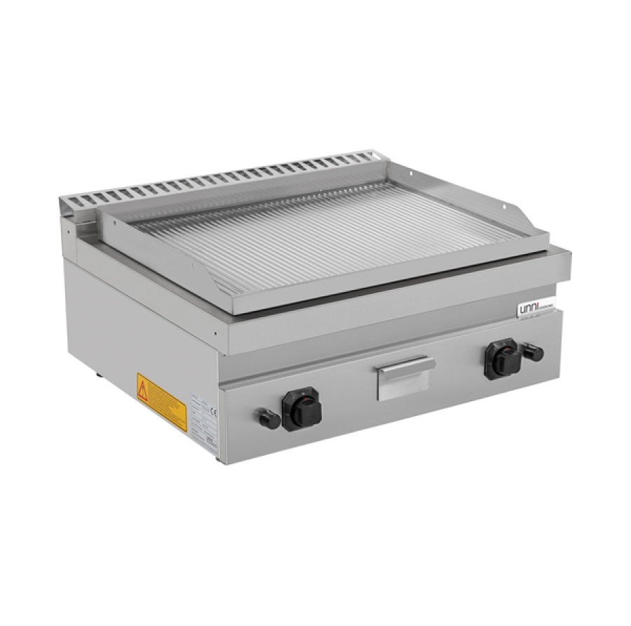 Gas-Grillplatte G70GP20B+G gerillt mit Piezo-Zündung, kompakt