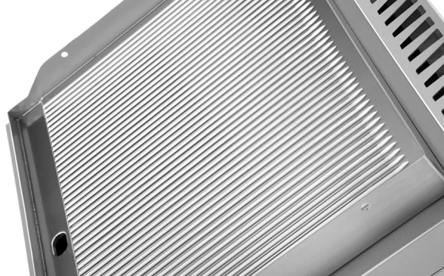 Gas Grillplatte gerillt Chrom piezozündung