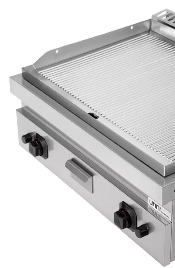 Gas Grillplatte gerillt Chrom piezozündung