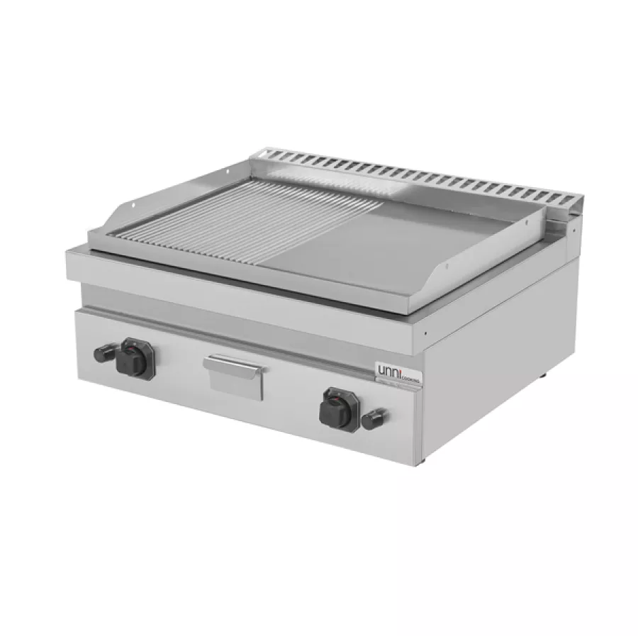 Gas Grillplatte halb glatt halb gerillt Piezozündung