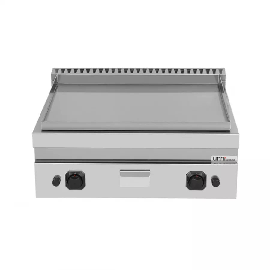 Gas Grillplatte glatt, kompakt, Piezo-Zündung