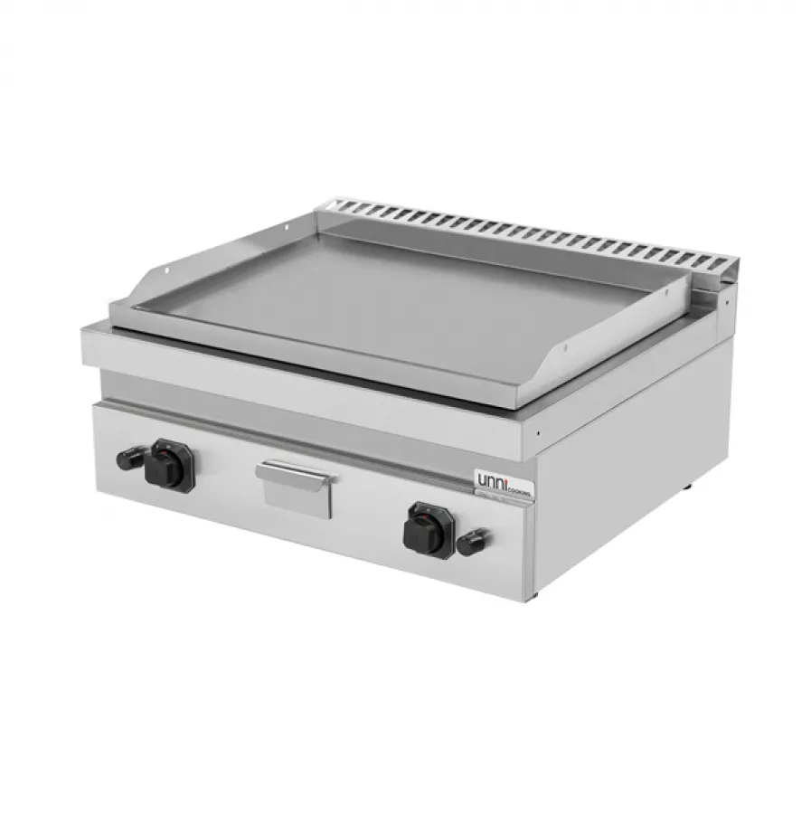 Gas Grillplatte glatt, kompakt, Piezo-Zündung