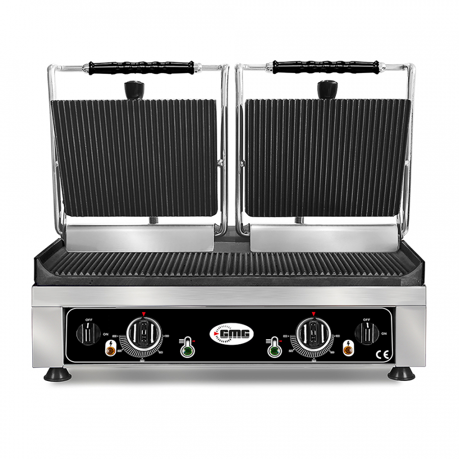 GMG Doppel Kontaktgrill Gerillt | 56 x 44 x 30