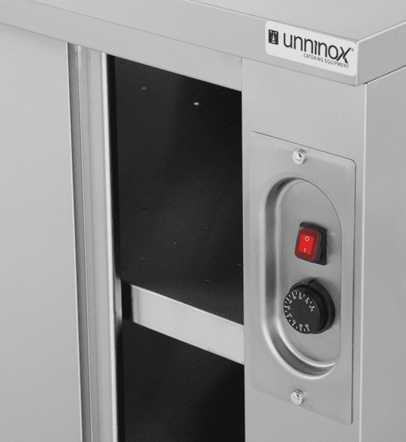 Heizschrank 1200x700x850 mm 1,5 kW Edelstahl Schiebetüren