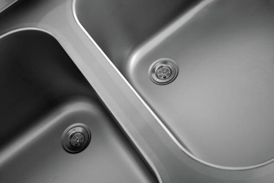 Spültisch 2 Becken Mitte 2000x700x850mm Edelstahl Gastronomie