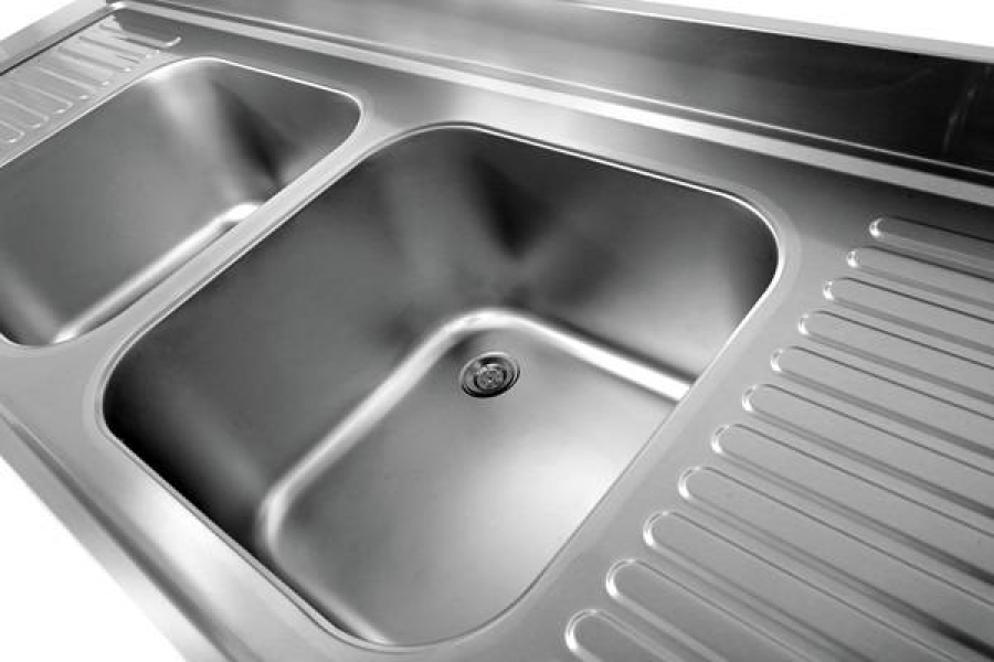 Spültisch 2 Becken Mitte 2000x700x850mm Edelstahl Gastronomie