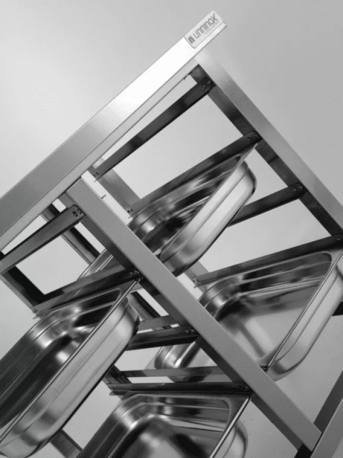 Ofenständer 900x800xH900 mm Edelstahl für 8x1/1 GN-Behälter