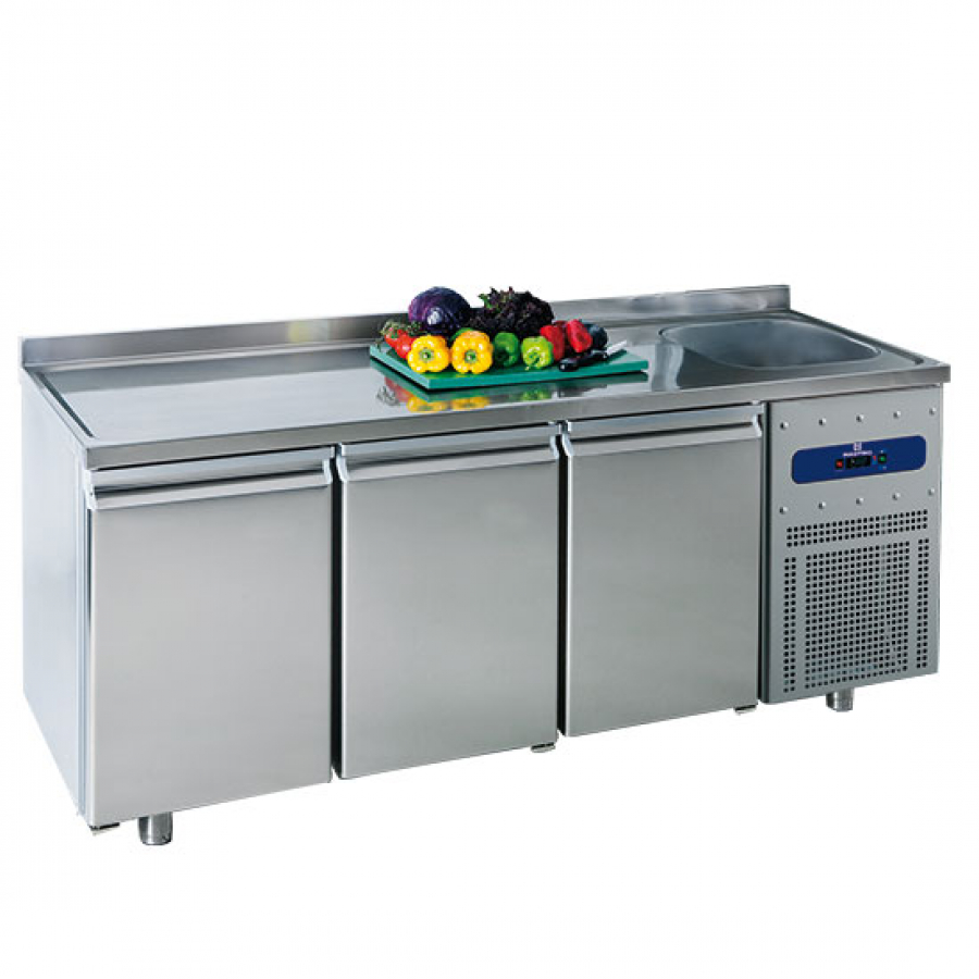 Koelwerkbank 700 mm met 3 deuren