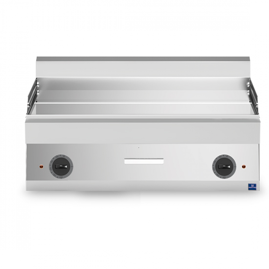 Elektro Grillplatte Tischmodell verchromt glatt - Hochwertige Tischgrillplatte für professionelle Küche