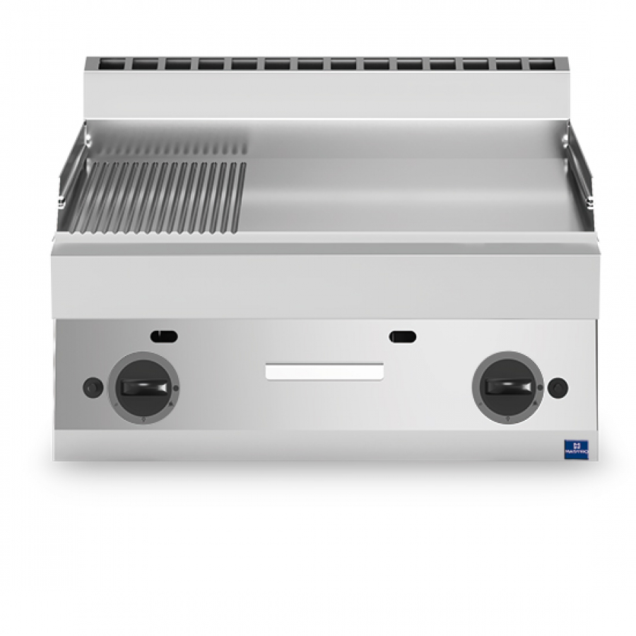 Gas Grillplaat Tafelmodel 1/3 geribbeld en 2/3 glad - Gastrohot