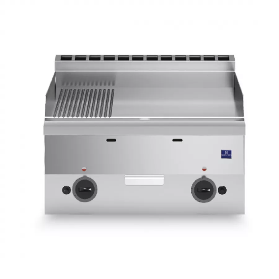 Gas Grillplatte Tischmodell 1/3 gerillt und 2/3 glatt - Gastrohot