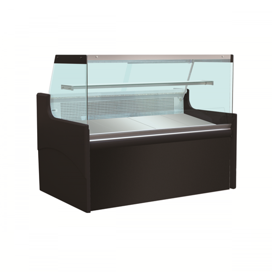 Fleischtheke LILA 1580 mm – 140 Liter, LED, Edelstahl, Marmor