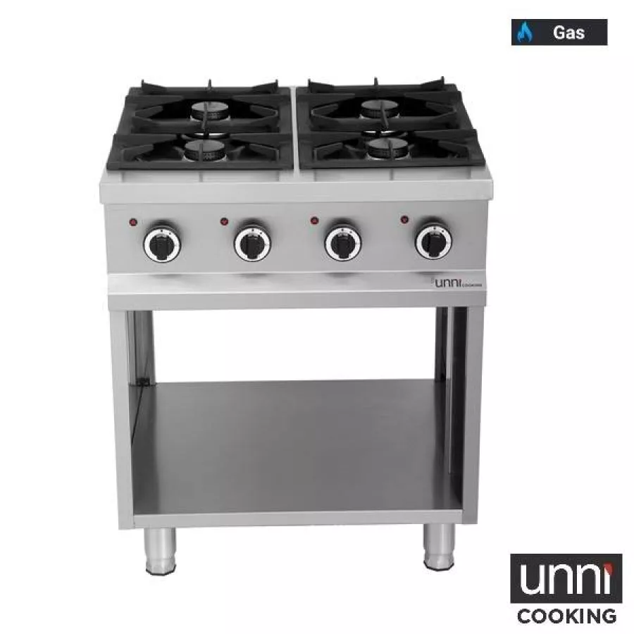 Gasherd OCK-4 mit 6,5 kW italienischen Brennern, Vertikalbrenner