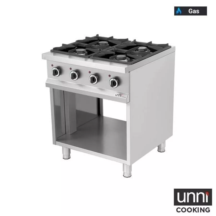 Gasherd OCK-4 mit 6,5 kW italienischen Brennern, Vertikalbrenner