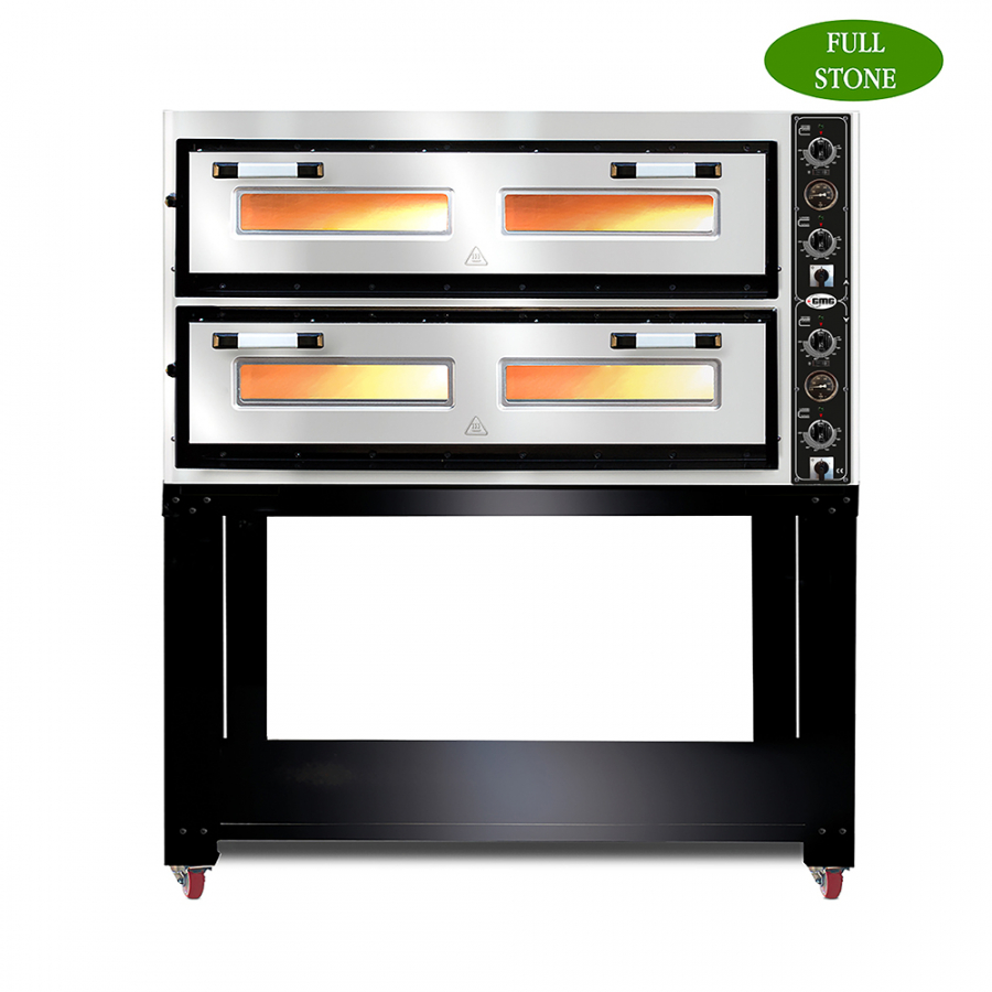 Pizzaofen mit Thermometer | 6+6x Ø33cm