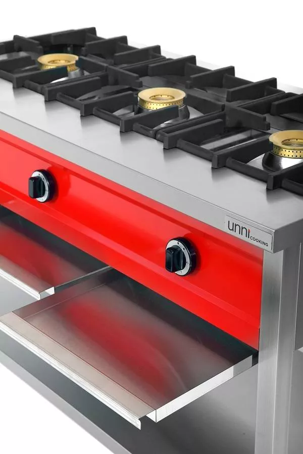 Gasherd PNK-4 – 4x8kW, für Pfannen bis 400 mm, Flammenüberwachung