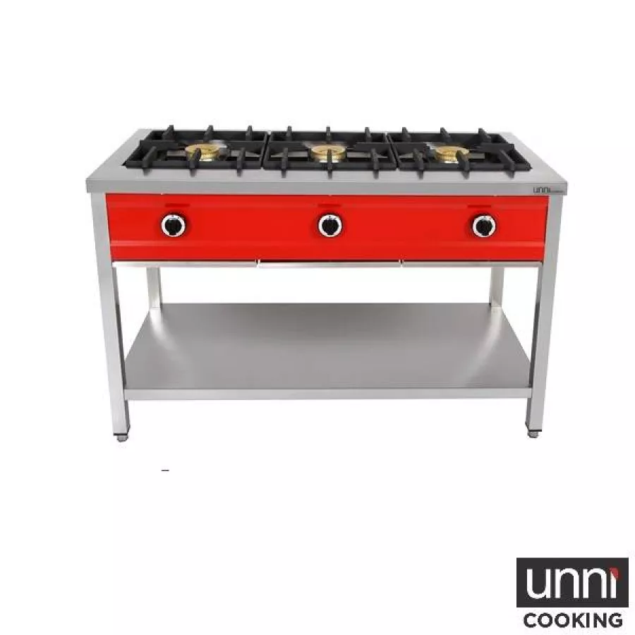 Gasherd PNK-3 – 3x8kW, Ölauffangwanne, für Pfannen bis 400 mm