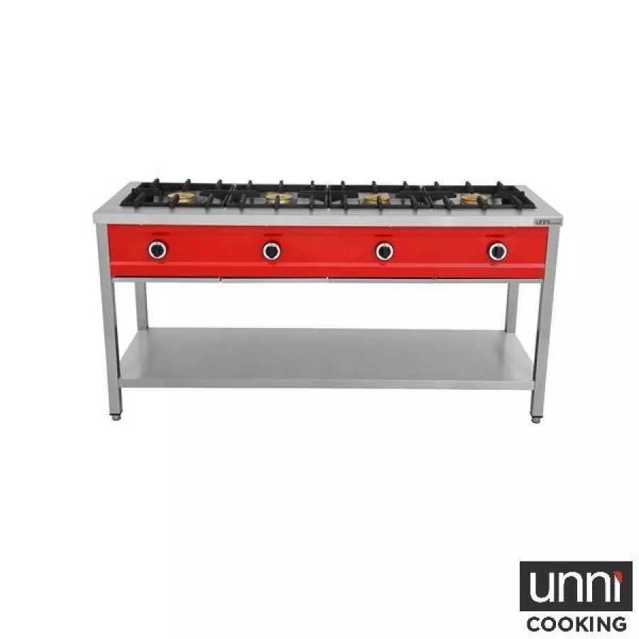 Gasherd PNK-4 – 4x8kW, für Pfannen bis 400 mm, Flammenüberwachung