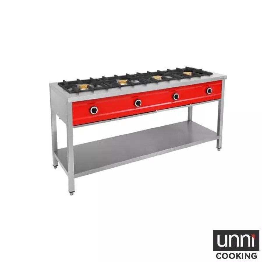 Gasherd PNK-4 – 4x8kW, für Pfannen bis 400 mm, Flammenüberwachung